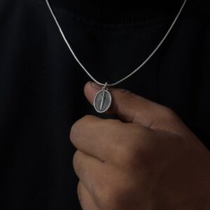 Sword Cross Silver Locket