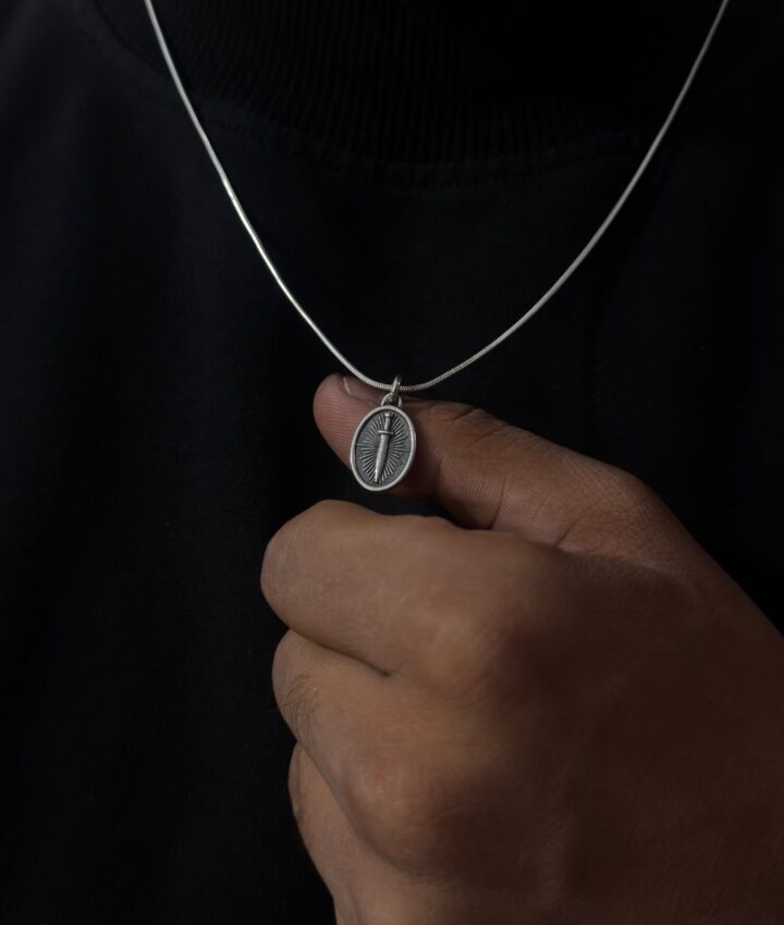 Sword Cross Silver Locket