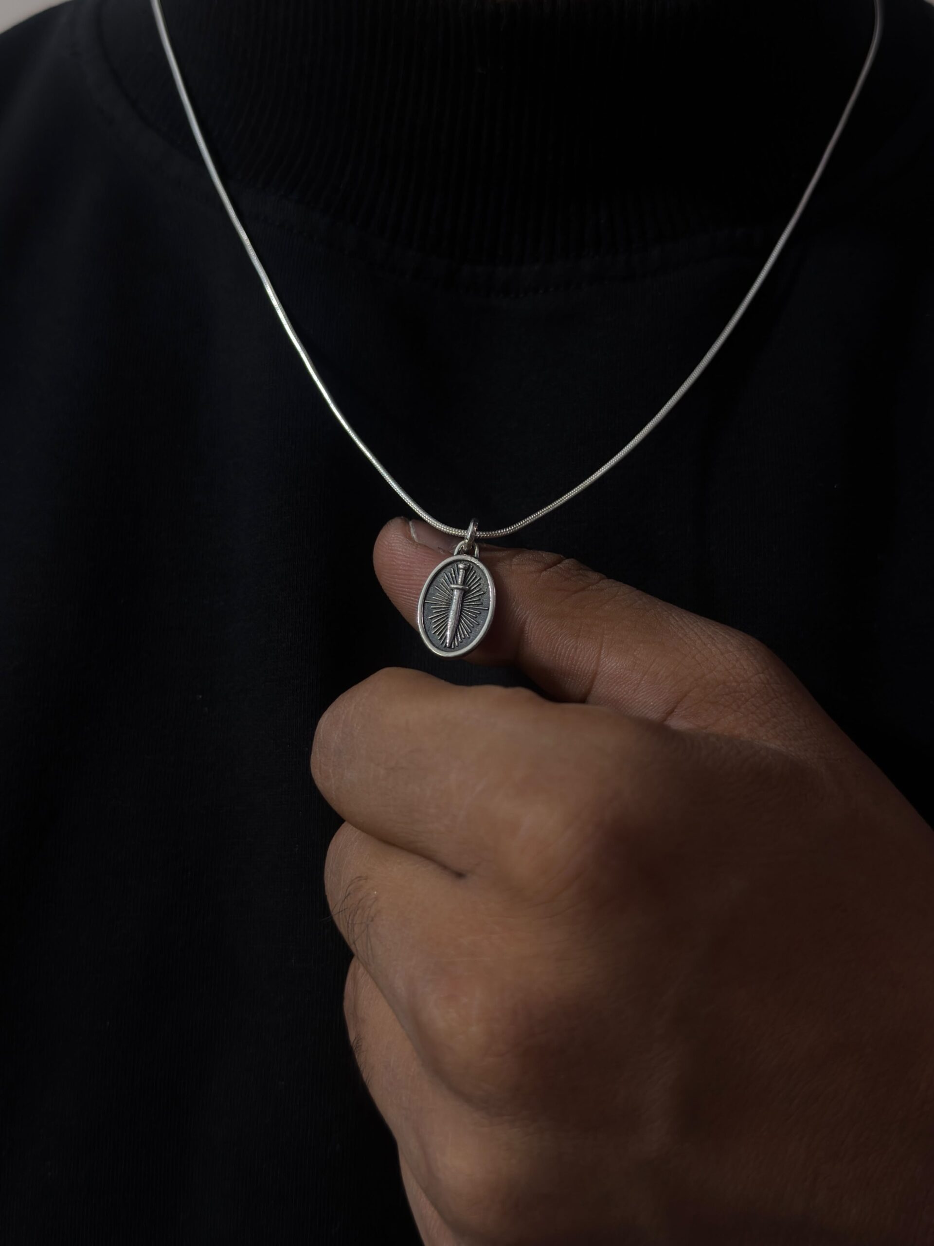Sword Cross Silver Locket