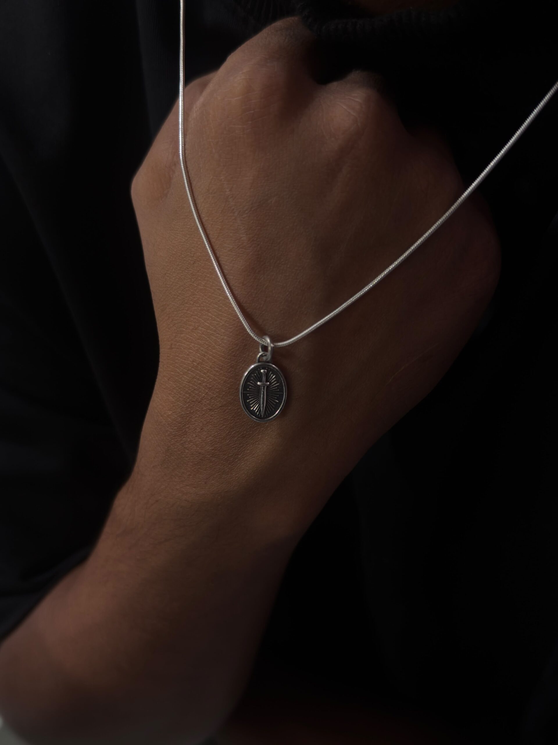 Sword Cross Silver Locket - Image 3